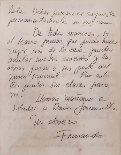 Cartas originales manuscritas por el Maestro Fernando Botero