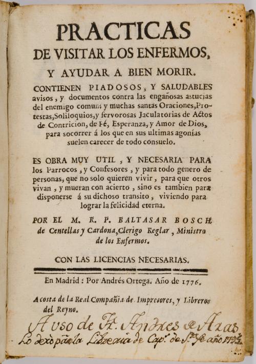 Bosch de Centellas y Cardona, Balthasar : Prácticas de visi