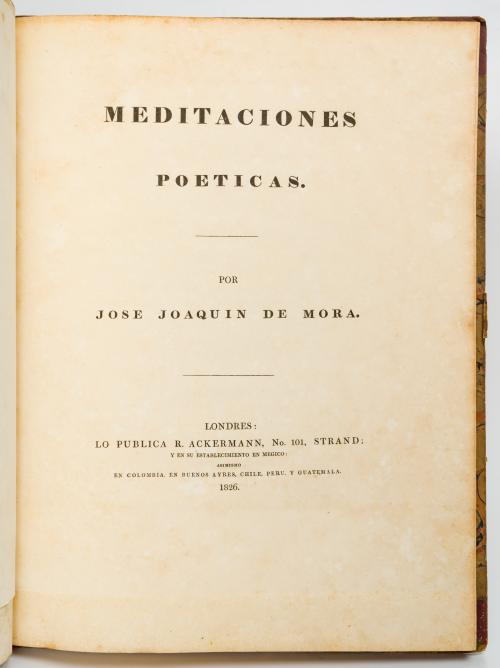 Mora, José Joaquín : Meditaciones poéticas