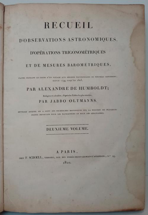 Humboldt, Alexander de : Voyage de Humboldt et Bonpland.Re