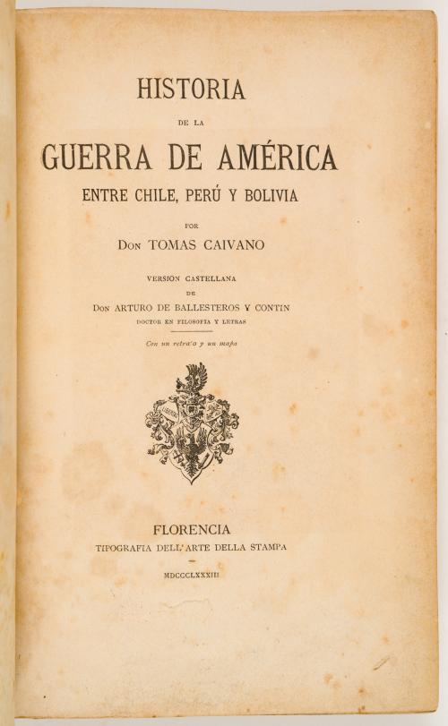 Don Caivano, Tomas :  HIstoria de la guerra de América entr