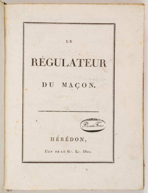 Le Régulateur du MaçonHérédon, 5801 (1801).