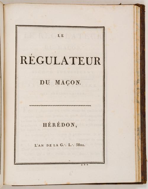 Le Régulateur du MaçonHérédon, 5801 (1801).