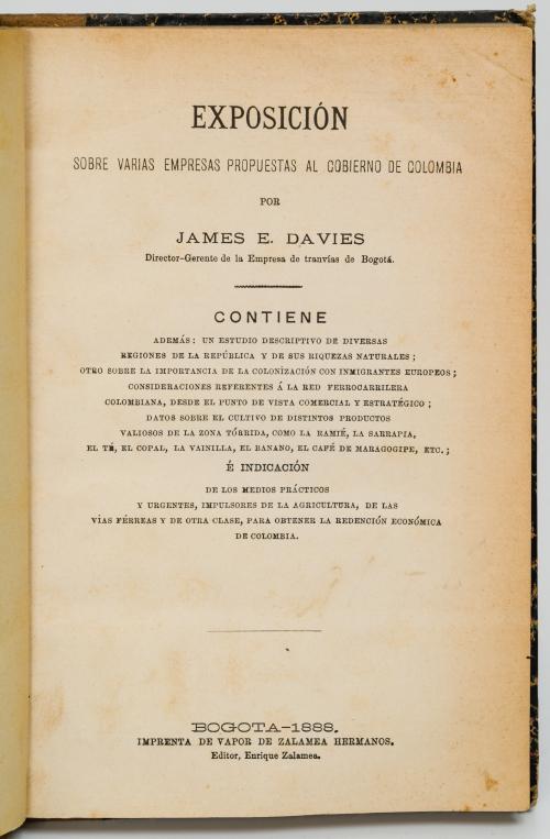 Davies, James E.  : Exposición sobre varias empresas propue