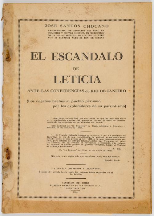 Santos Chocano, José : El escándalo de Leticia