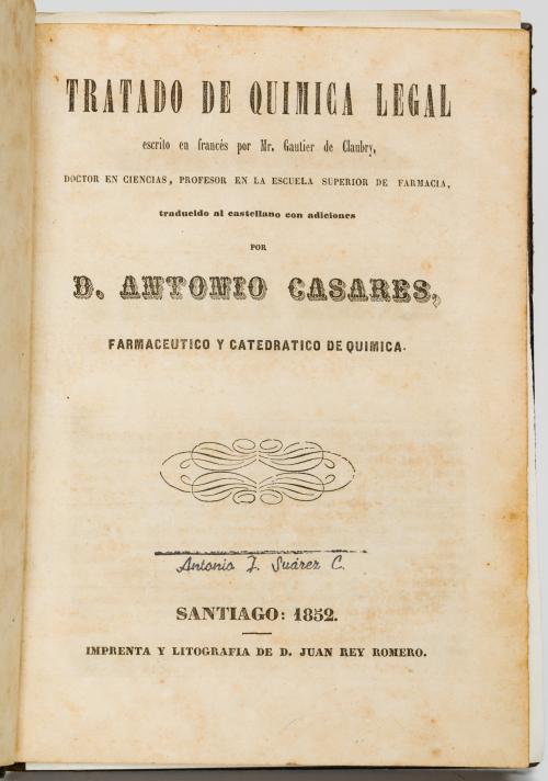 Casares, Antonio : Tratado de quimica legal