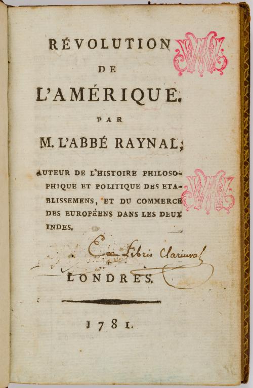 M. L&#39;abbé Raynal : Révolution de L&#39;Amérique