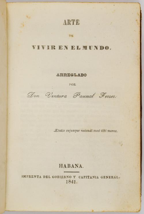 Ferrer, Ventura Pascual : Arte de vivir en el mundo