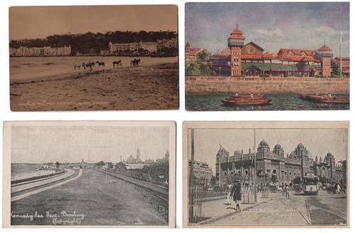 4 Postales Oficina Postal Jennedy Sea face (Bombay)