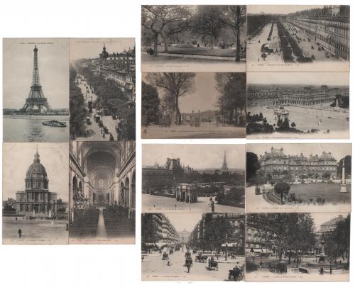 12 Postales París antiguas (París Y francia)