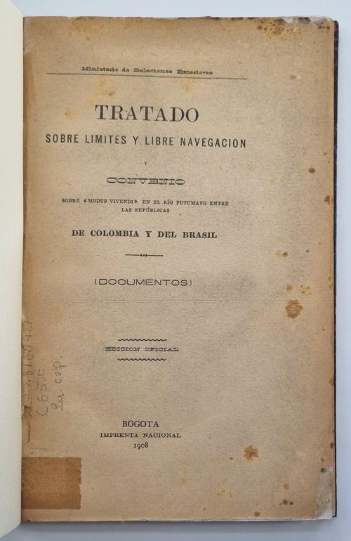 Ministerio de Relaciones Exteriores  : Tratado sobre límite