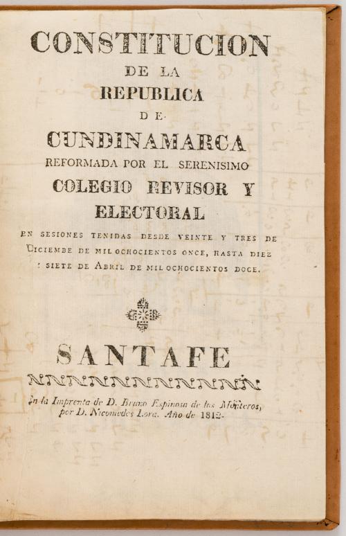 Constitución de la República de Cundinamarca / reformada po