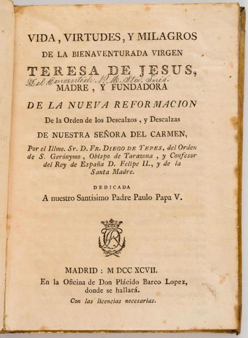 Yepes Diego D. : Vida, virtudes y milagros de la bienaventu