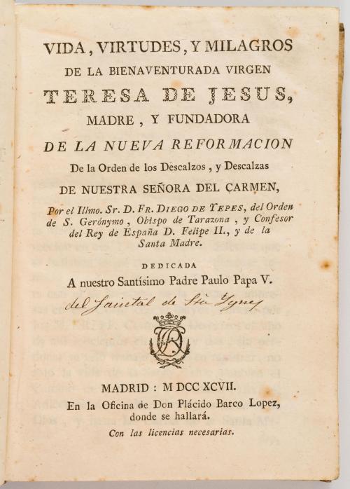 Yepes Diego D. : Vida, virtudes y milagros de la bienaventu