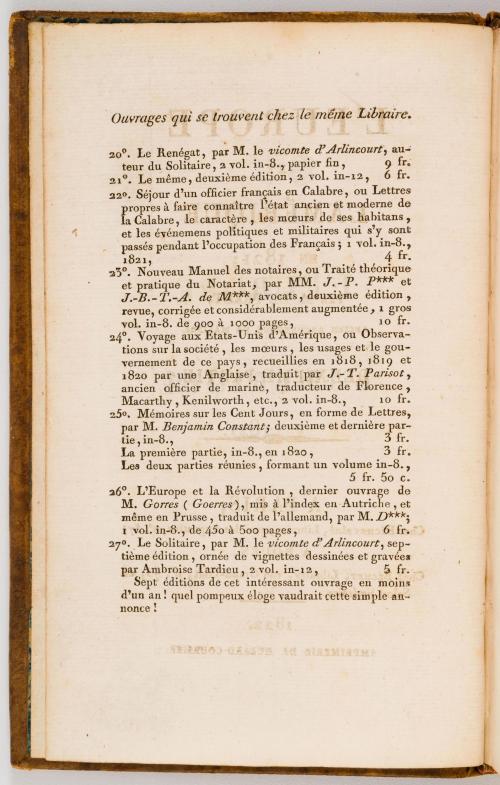 Pradt, Dominique : L&#39;Europe et L&#39;Amérique en 1822/L&#39;Europe