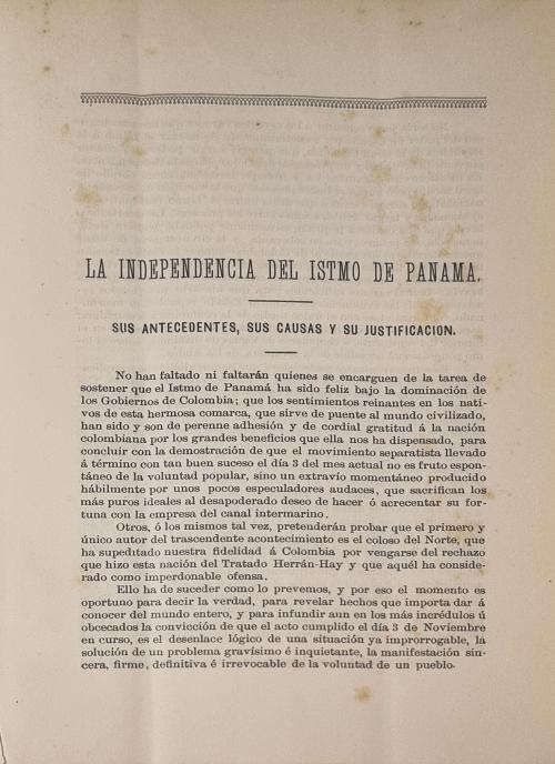 Valdés, Ramón M : La Independencia del Itsmo de Panamá. Sus