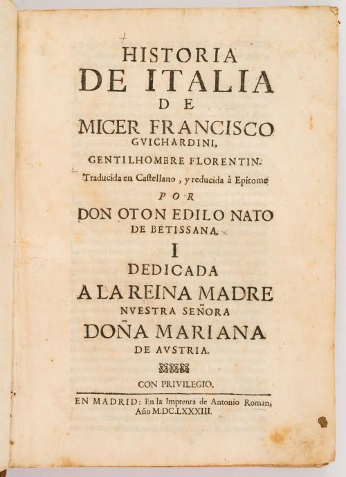 Guicciardini, Francesco : Historia de Italia