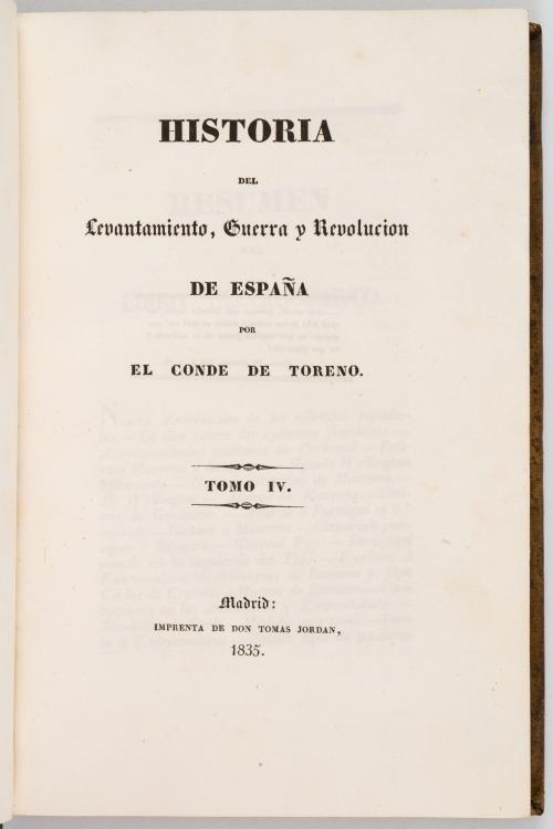 El conde de Toreno : Historia del levantamiento, guerra y r