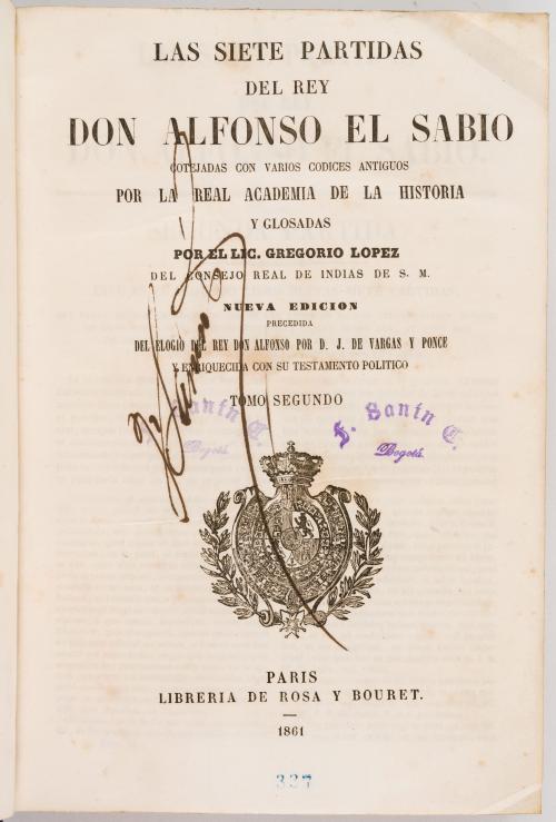 Alfonso X : Las siete partidas del Rey Don Alfonso X el Sab