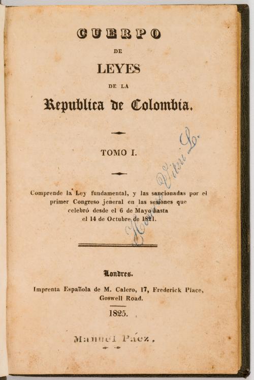 VV.AA : Cuerpo de Leyes de la República de Colombia. Tomos