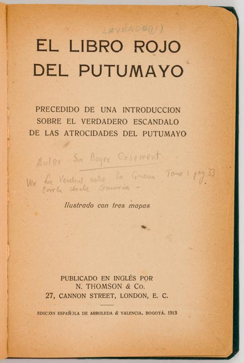 Casement, Roger : Libro Rojo del Putumayo