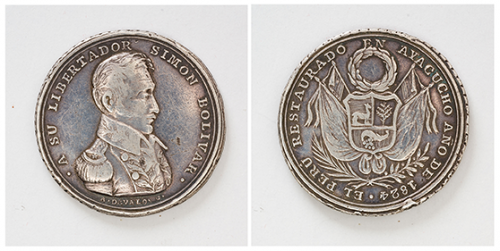 Moneda de Plata Bolívar - Ayacucho (1824)