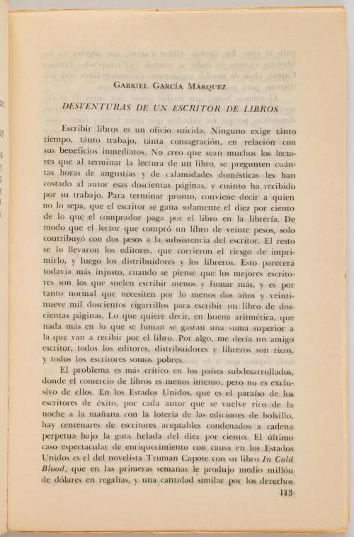 García Márquez, Gabriel : Letras Nacionales / Revista ECO.