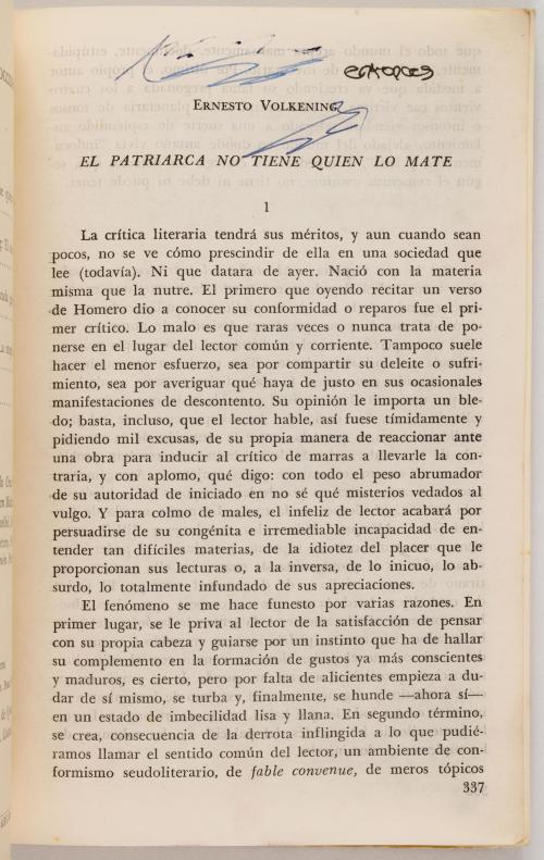 García Márquez, Gabriel : Letras Nacionales / Revista ECO.