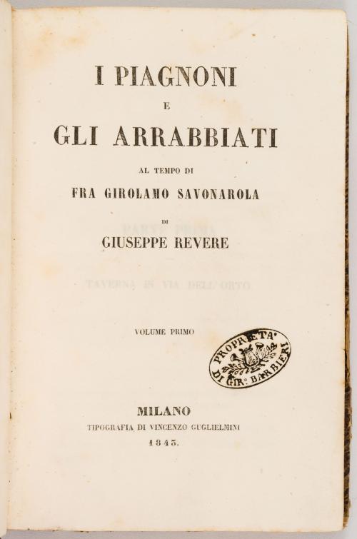 Historia de Fra Girolamo Savonarola 1744-1913.21 títulos