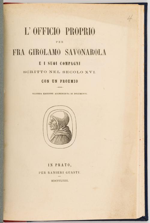 Historia de Fra Girolamo Savonarola 1744-1913.21 títulos