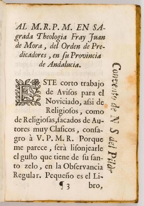 Romero, Francisco : Avisos para el noviciado, por el M. R.