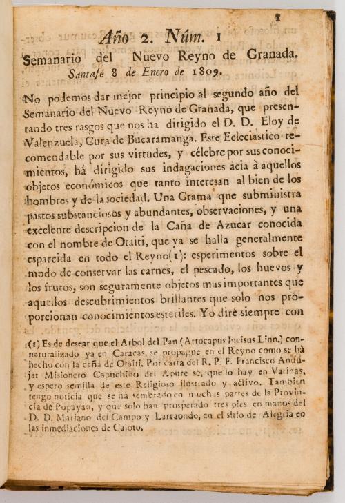 Caldas, Francisco José de : Semanario del Nuevo Reyno de Gr