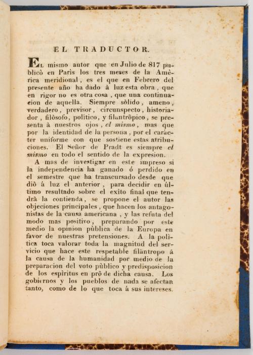 De Pradt, Dominique : Impreso Sobre los Seis Últimos Meses